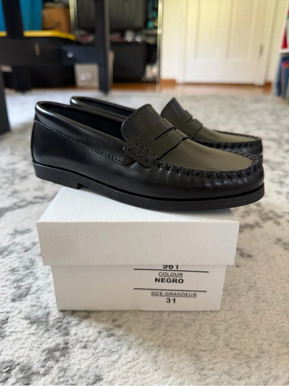 Classic Kids Black Penny Loafers - Dress Slip-On